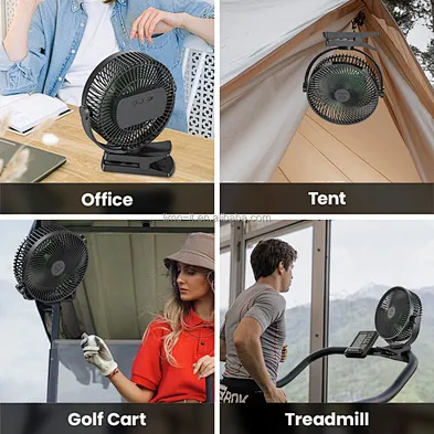 Ultra-Quiet Multifunctional 8Inch 10000Mah Rechargeable Battery Air Cooling Portable Mini Wall Mount Desk Table 3 In 1 Clip Fans
