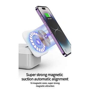 Magnetic 15W Fast Super Charge Desktop With Stand Hold New Multifunction Portable 3 In 1 Qi Station Logo Wireless Charger Cube