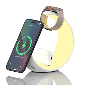 4 In 1 Fast Bedside Reading Desk Lamp Phone Supplier Led Bed Side Light With Wireless Charger