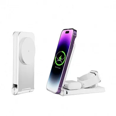 Fast Portable 3 In 1 Foldable Wireless Charger 15W Magnetic Wireless charger