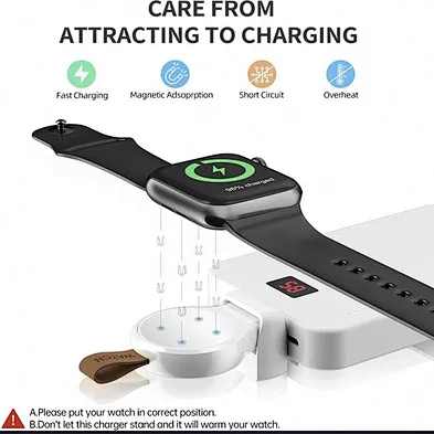 2024 hot sale wireless charger portable mini Magnetic Smart Watch 2 In 1 Wireless Charger Portable Charger