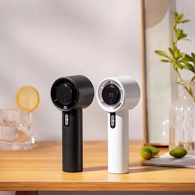 2024 New Trend Handheld Fan 100 High Speed Fan LED Display 3000mAh USB Rechargeable for Outdoor