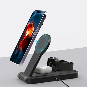 2024 Fast charging  Qi 30W Wireless Charger 3 In 1  Magnetic Foldable Wireless charger