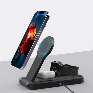 2024 Fast charging  Qi 30W Wireless Charger 3 In 1  Magnetic Foldable Wireless charger