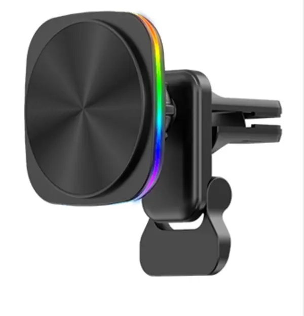 JEDI Rgb Light Smart Mobile Phone Stands Fast Charging Phone Holder 15W Wireless Magnetic Car Charger
