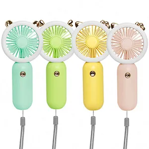 2021 Hot Sell Portable Mini phone Fan Led Light with Ear Cat Design Fan CO76