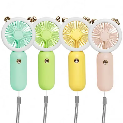 2021 Hot Sell Portable Mini phone Fan Led Light with Ear Cat Design Fan CO76
