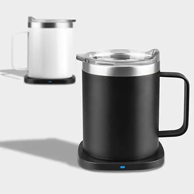 2024 black Phone With 2 In 1 Heating Mug Cup Warmer phone Wireless Charger