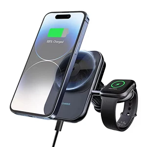 15w Magnetic Fast Car Charger Wireless Phone Holder Air Vent Holder 2 In 1 Wireless Car Charger Watch