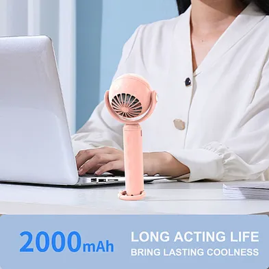 2024 SUMMER Hot Selling Hand-held Cold Compress Refrigeration Fan with Buckle Portable USB Rechargeable MINI CUTE FAN