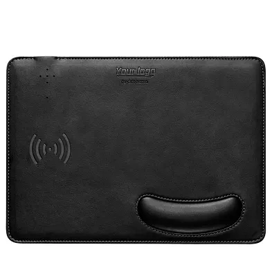 Customized Support Multifunctional Mouse Pad Wireless Charger Pu Leather Wireless Charger mousepad  Fast Charger CO217