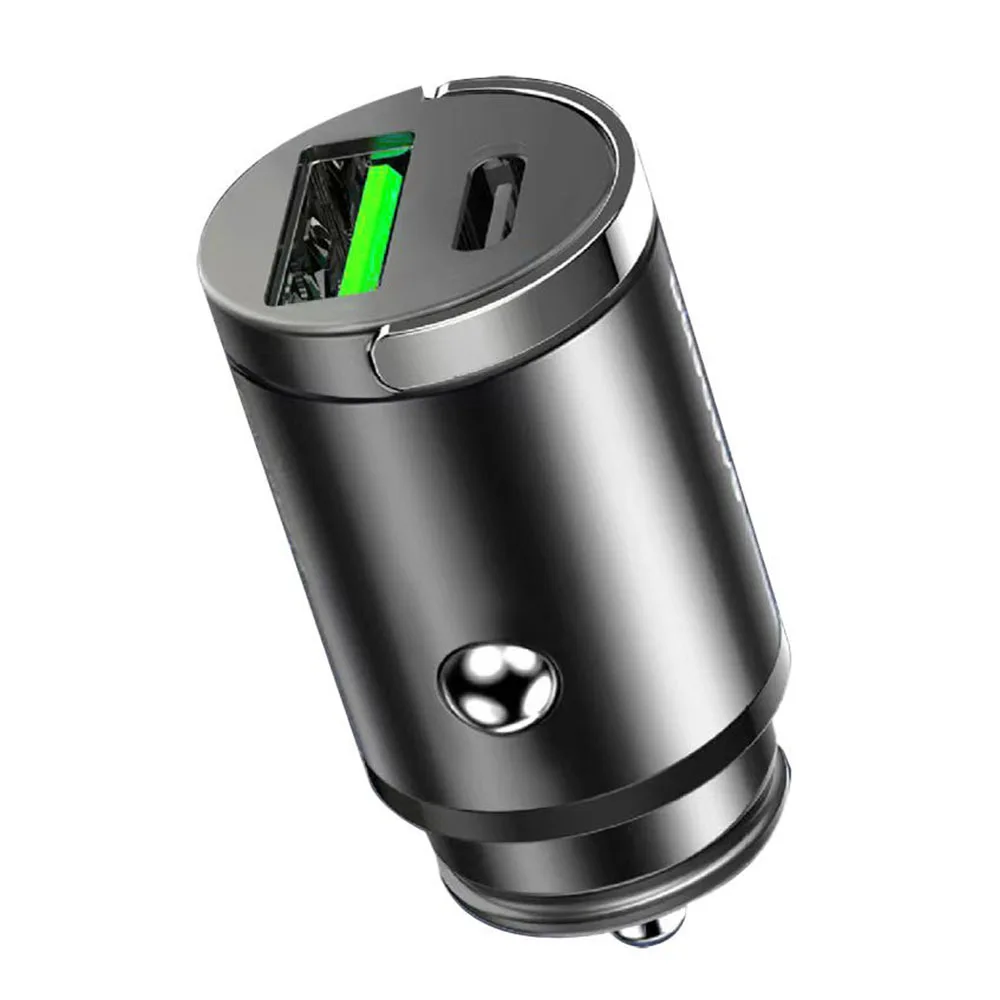 Fast Charging 30W Pd Mini Adapter Usb Type C Support Qc3.0 Multi Ports Universal Cigarette Lighter 2 Port Mobile Car Charger
