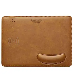 Customized Support Multifunctional Mouse Pad Wireless Charger Pu Leather Wireless Charger mousepad  Fast Charger CO217