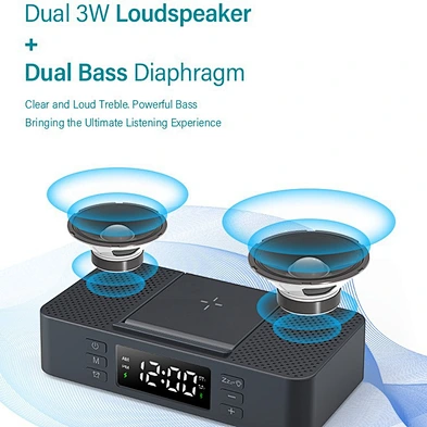 Foldable Wireless Speakers Customizable Mini Speaker Mobile Phone Dual Loud Speakers Alarm Clock