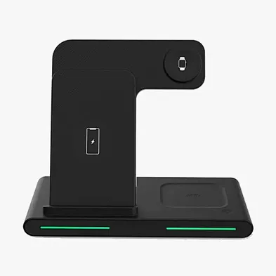 Foldable Desk Magnetic 3In 1 Wireless Charger With LED Light Qi 3 in 1Fast Charging Stand