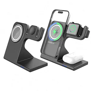 Fast Dock 3In1 2024 New Charger 15W Stand Phone Holder Magnetic 3 In 1 Wireless Charger unique design wireless charger