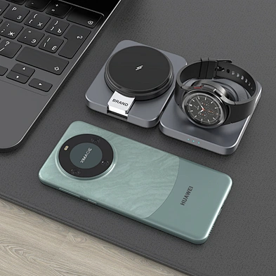 2024 new design wireless charger portable Qi Stand Magnetic Fast 15W Portable Foldable 3 In 1 Wireless Charger
