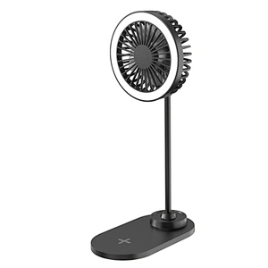 2024 multifunction wireless charger Table Qi Magnetic Wireless Charger With Fan 2 in 1 with light