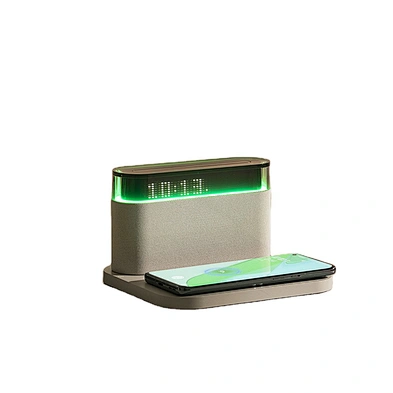 Table Light Desktop Alarm Clock 15W Qi BT Smart Wireless Speakers With Wireless Fast Charging H202