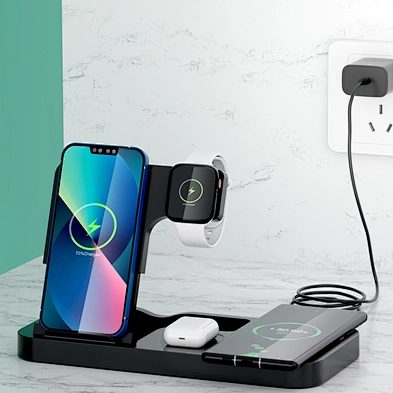 Multifunction  foldable 4 In 1 15W Fast Portable Magnetic Wireless Charger
