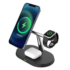15W Magnetic 3 in 1  Wireless Charger Stand For Mobile phone for Smart Watch Fast Charging Dock Station