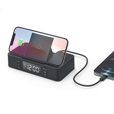 Foldable Wireless Speakers Customizable Mini Speaker Mobile Phone Dual Loud Speakers Alarm Clock