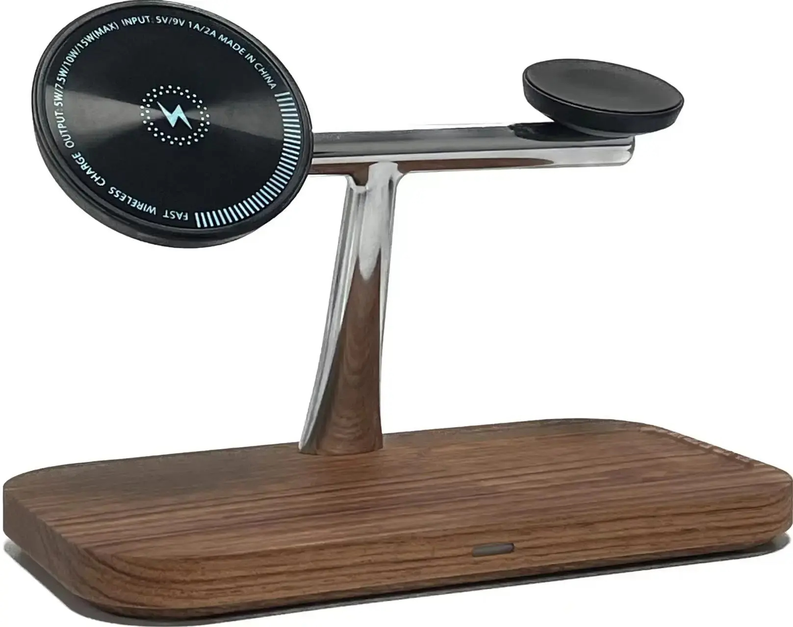 Wooden Qi Fast With Up Station 3 IN 1  Wireless Charger  Stand Wood