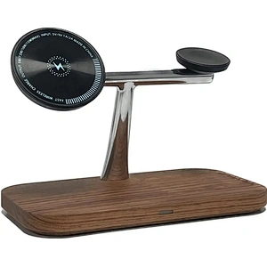 Wooden Qi Fast With Up Station 3 IN 1  Wireless Charger  Stand Wood