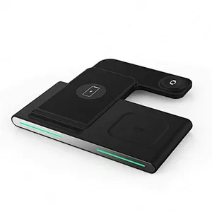 Foldable Desk Magnetic 3In 1 Wireless Charger With LED Light Qi 3 in 1Fast Charging Stand