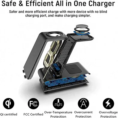 High Quality 18W 3 In 1 Wireless Charger Stand Dock Qi Fast Charging Station Wireless Charging Station