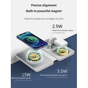 2023 Thin Slim Mini Magnetic Chargers 3 In 1 Qi Certified Mobile Wireless Charger Foldable