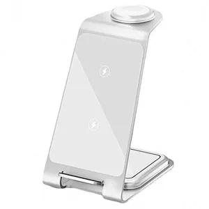 2024 aluminum alloy wireless charger 3 In 1 Charger Watch Qi For phoneStation 3In1 Desktop Wireless Charging Stand