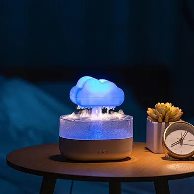 Essential Oil Diffuser Creative 7 Led Color Light Rain Cloud Aroma Water Drip 2023 New Products Mushroom Shape Air Humidifier