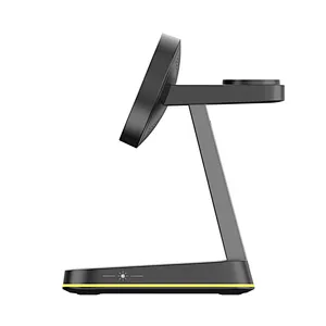 Cheap Price Wholesale 3in1 15W Newest Phone Stand Station Magnetic 3 In 1 Wireless Charger With OEM H162