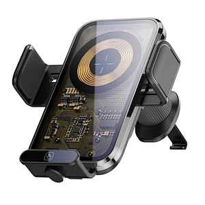 Transparent Fast 15W Qi Wireless Charger Car Phone Holder Magnetic Smart