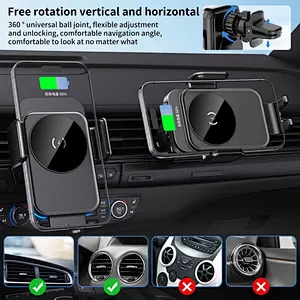 Hot Sales Magnet Ch Holder Magnetic Car Phone Holder Wireless Charger Automatic clamping car wireless charger