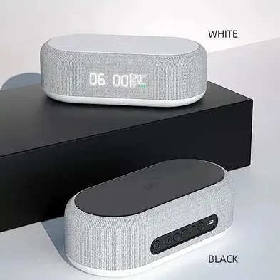 Alarm Clock With Smart Rgb Lamp 5 In 1 Stand 15W Phone Speaker Wireless Charger