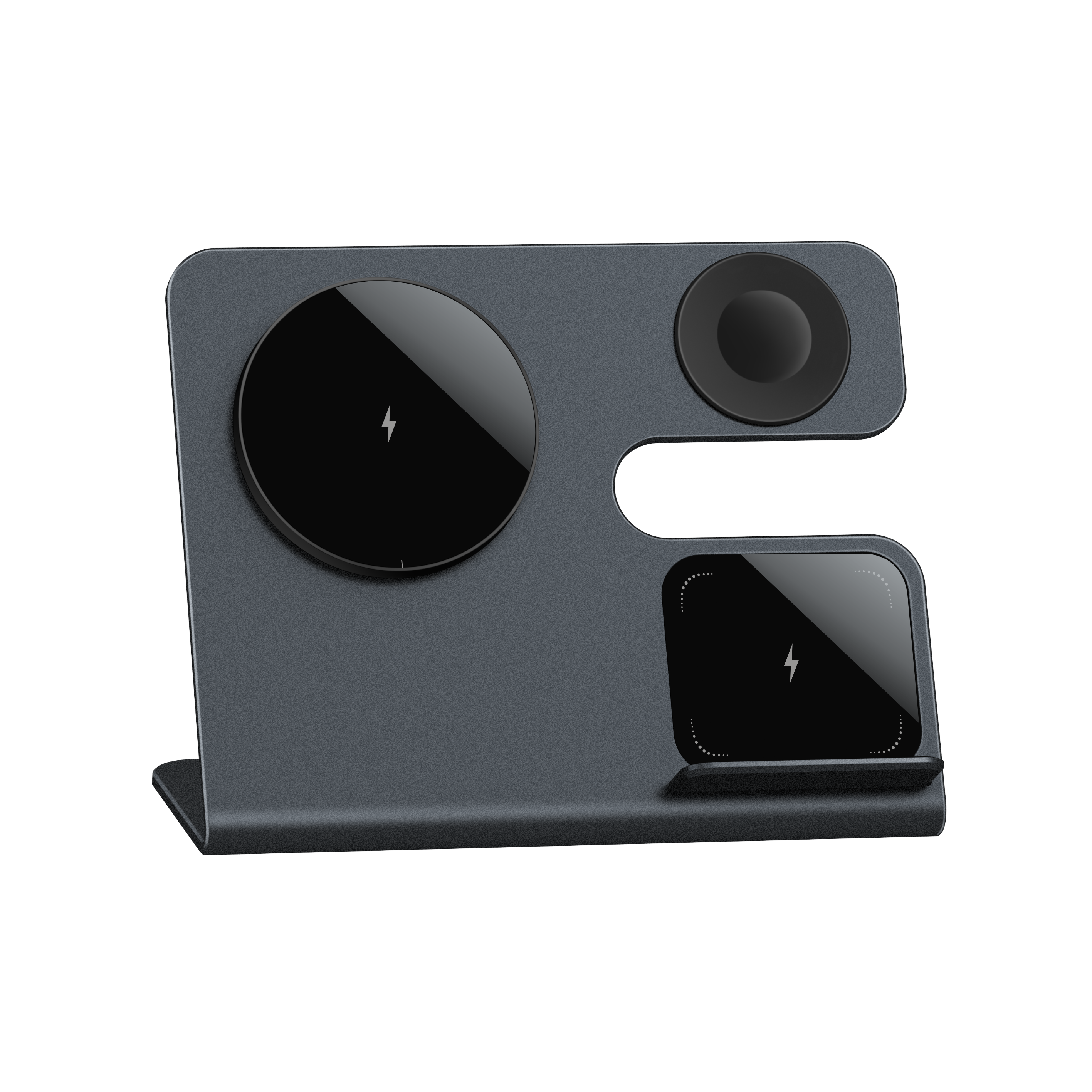 2024 new multifunction wireless aluminum alloy  Magnetic Smartphone Wireless Charger 3 In 1 First Station Stand