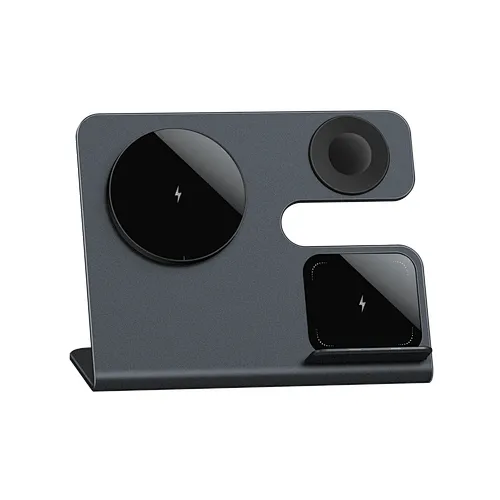 2024 new multifunction wireless aluminum alloy  Magnetic Smartphone Wireless Charger 3 In 1 First Station Stand