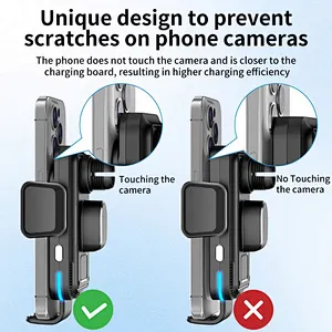 Hot Sales Magnet Ch Holder Magnetic Car Phone Holder Wireless Charger Automatic clamping car wireless charger