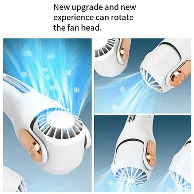 2024 Rotatable Neck Fan Outdoor Cordless Hanging Cooler Usb  rechargeability Portable Fan For Neck