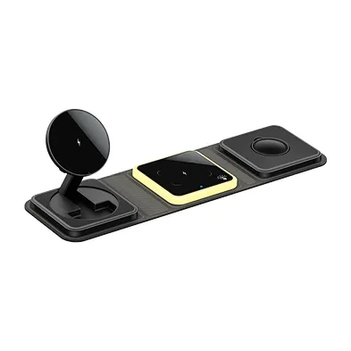 2024 new high quality wireless charger Magnetic Charging 15W 3 In 1 Foldable Wireless Charger With Light multifunction