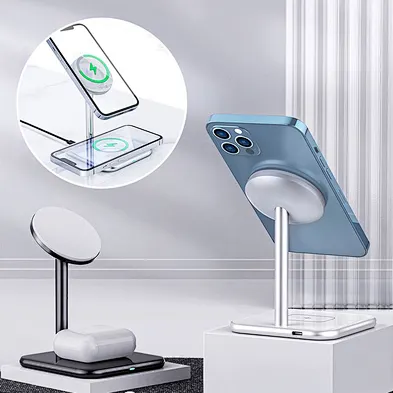 Factory 15W Metal Magnetic Mobile Phone Fast Charging Magic Circle Array Sublimation Wireless Chargers For phone For phone