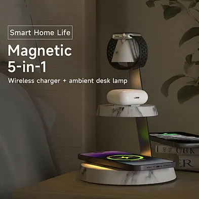 3 In 1 Led Light Multifunction Stand Up Fast Charging Beautiful Shape For Phone Magnetic Wireless Charger