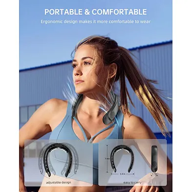 Portable Neck Fan Cooling Neck Fan Sports Hanging Usb Rechargeable Silent Quiet Strong Wind