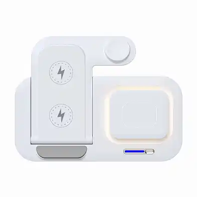 Foldable 15W Magnetic Portable 3 In 1 For Smart Watch Lamp With Led Light Fast Charging Wireless Charger