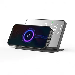 2024 new desgin wireless charger for phoneWireless Charger 4 In 1 With Digital Alarm Clock