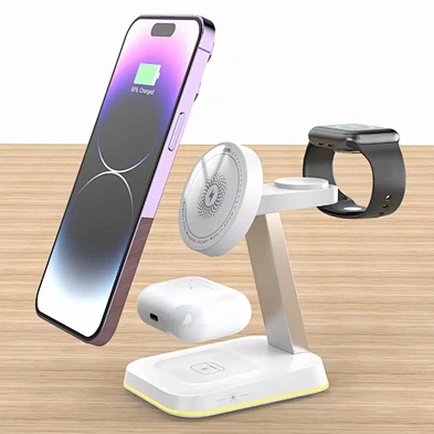 Cheap Price Wholesale 3in1 15W Newest Phone Stand Station Magnetic 3 In 1 Wireless Charger With OEM H162