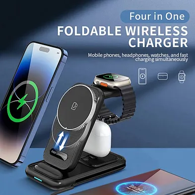 2024 New 3 in 1 foldable magnetic wireless charger 1 wireless x55 3-in-1for iPhone