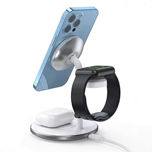 2024 multifunction wireless charger For phone15W Fast Charge 3 In 1 Charger Wireless Stand wireless charger